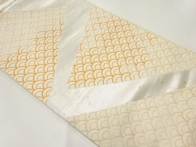 アンティーク　青海波模様織出し袋帯（材料）